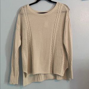 White embroidered American Eagle knit sweater